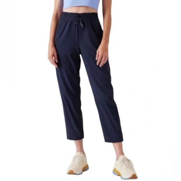 Athleta Pants - Athleta Arrival Ankle Straight Pants, Navy Blue, Size 4P